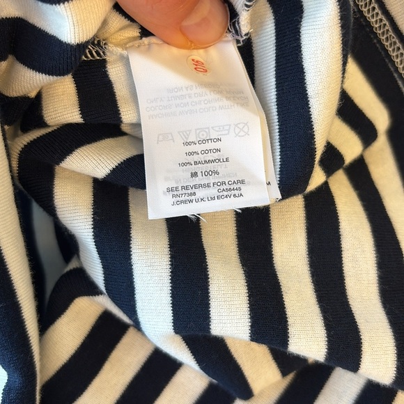 J. Crew perfect for tee Striped Black and White Women's Top - Picture 4 of 4